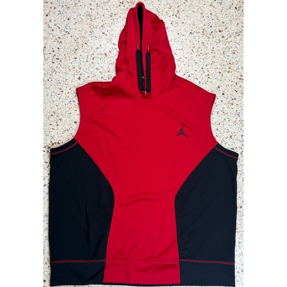 Air Jordan Men's Multicolored Sleeveless Drawstring Hoodie Size XXL